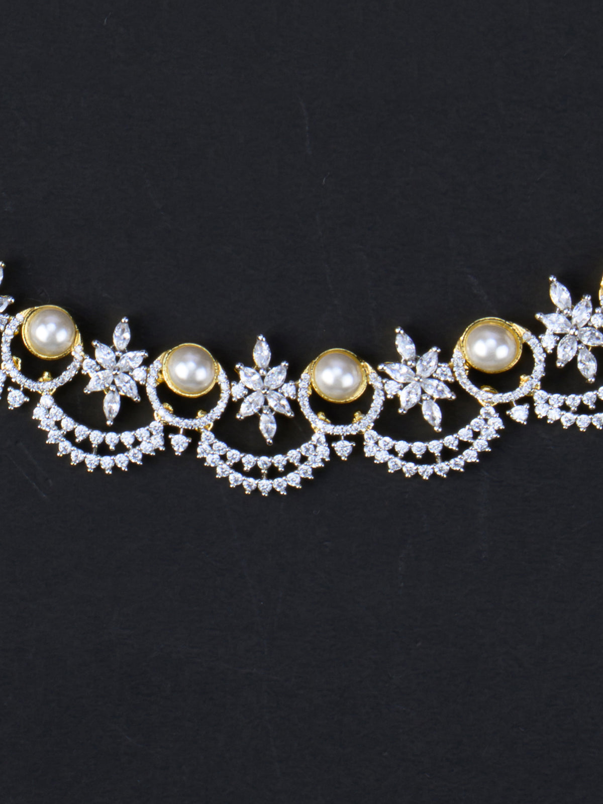 Mauktika AD Necklace Set - necklace close-up