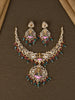 CZ Lakshmi Peacock Meenakari Necklace Set
