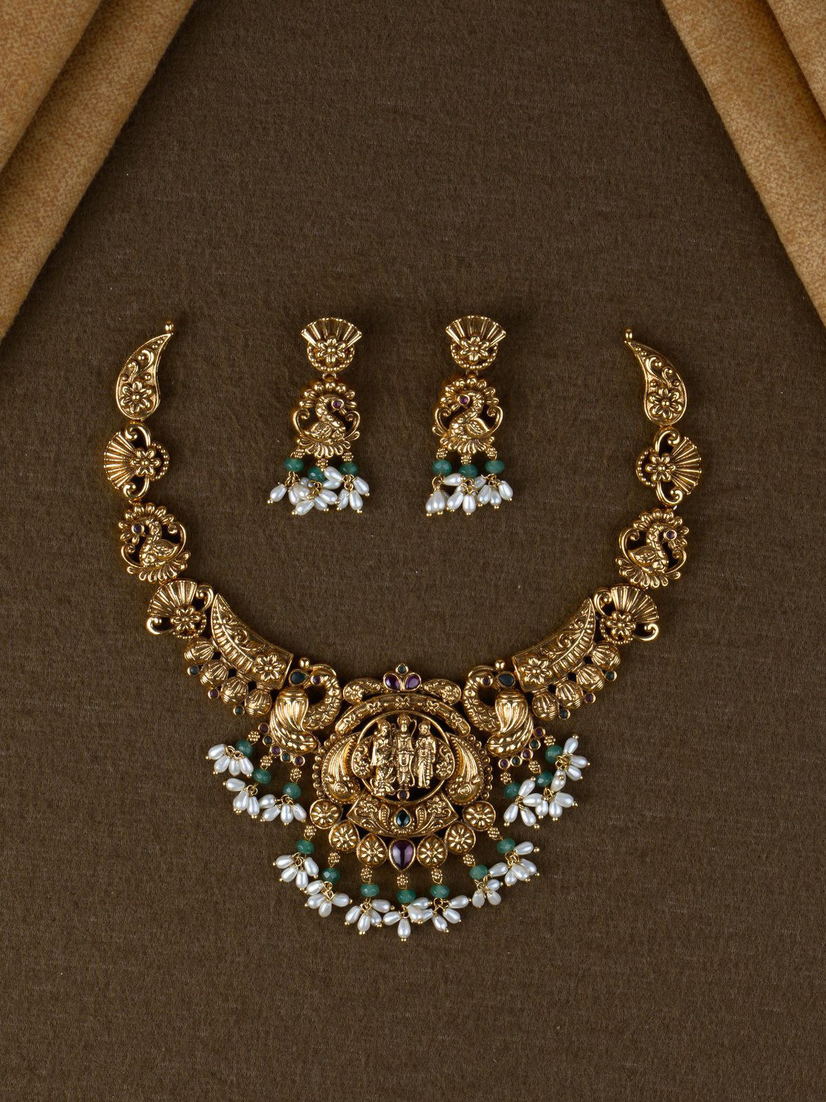 Ram Parivar Temple Necklace Set
