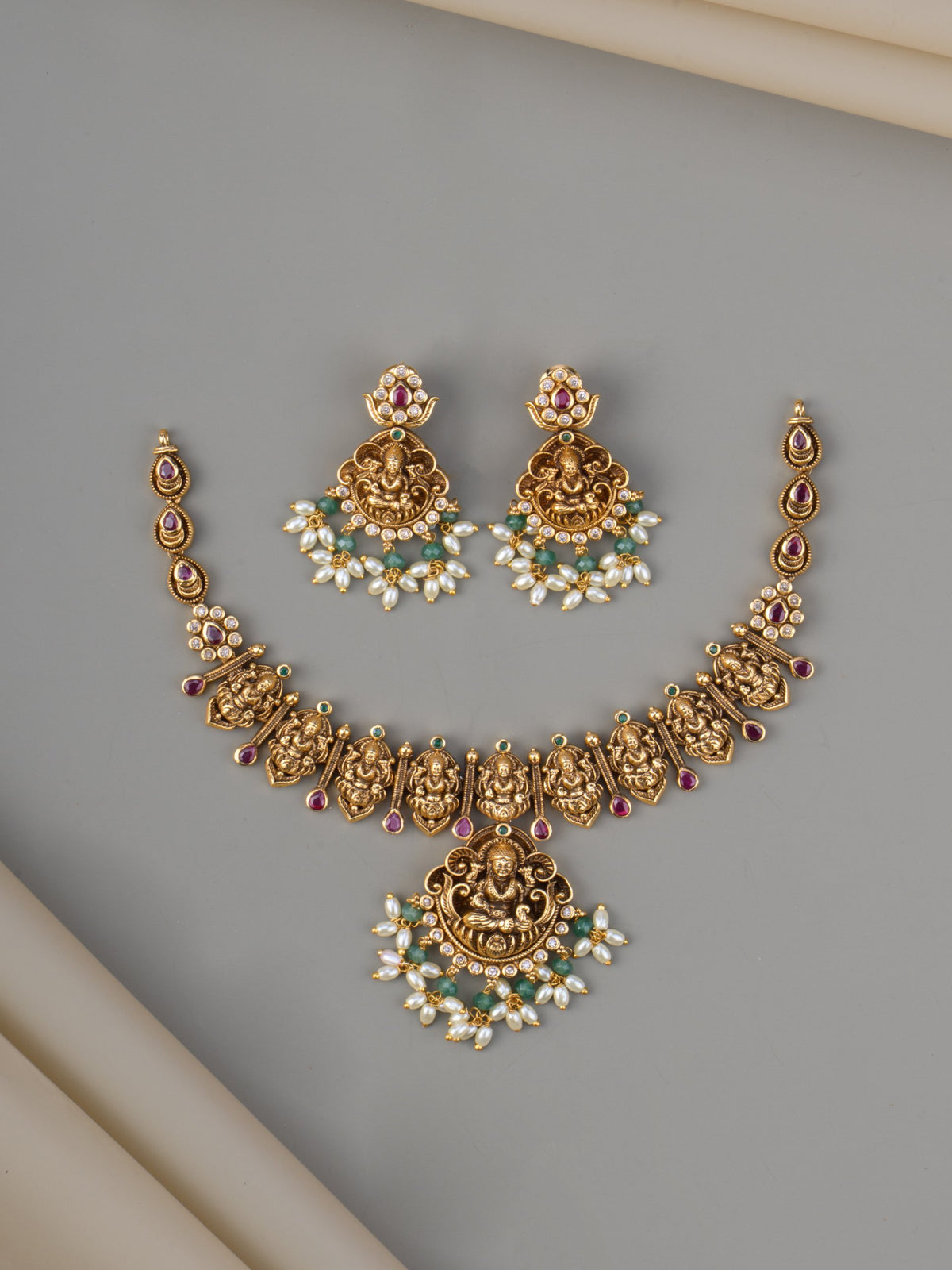 Ashtalakshmi Temple Necklace Set - full set