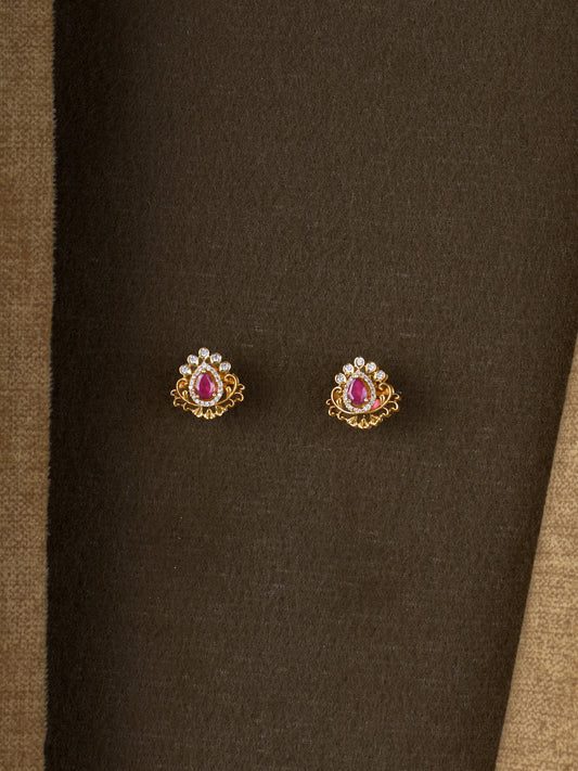 Bindu Ruby Zircon Studs