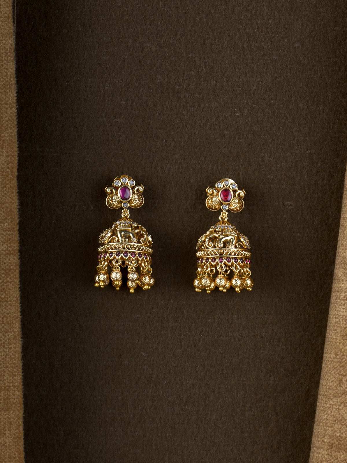 Gaja Ruby Jhumkas