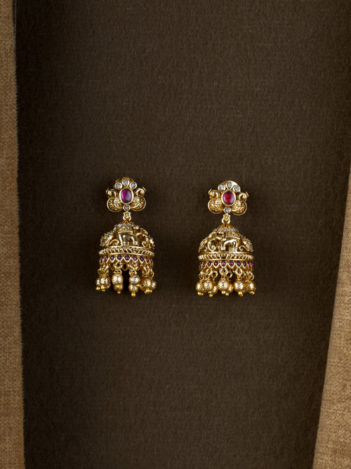 Gaja Ruby Jhumkas