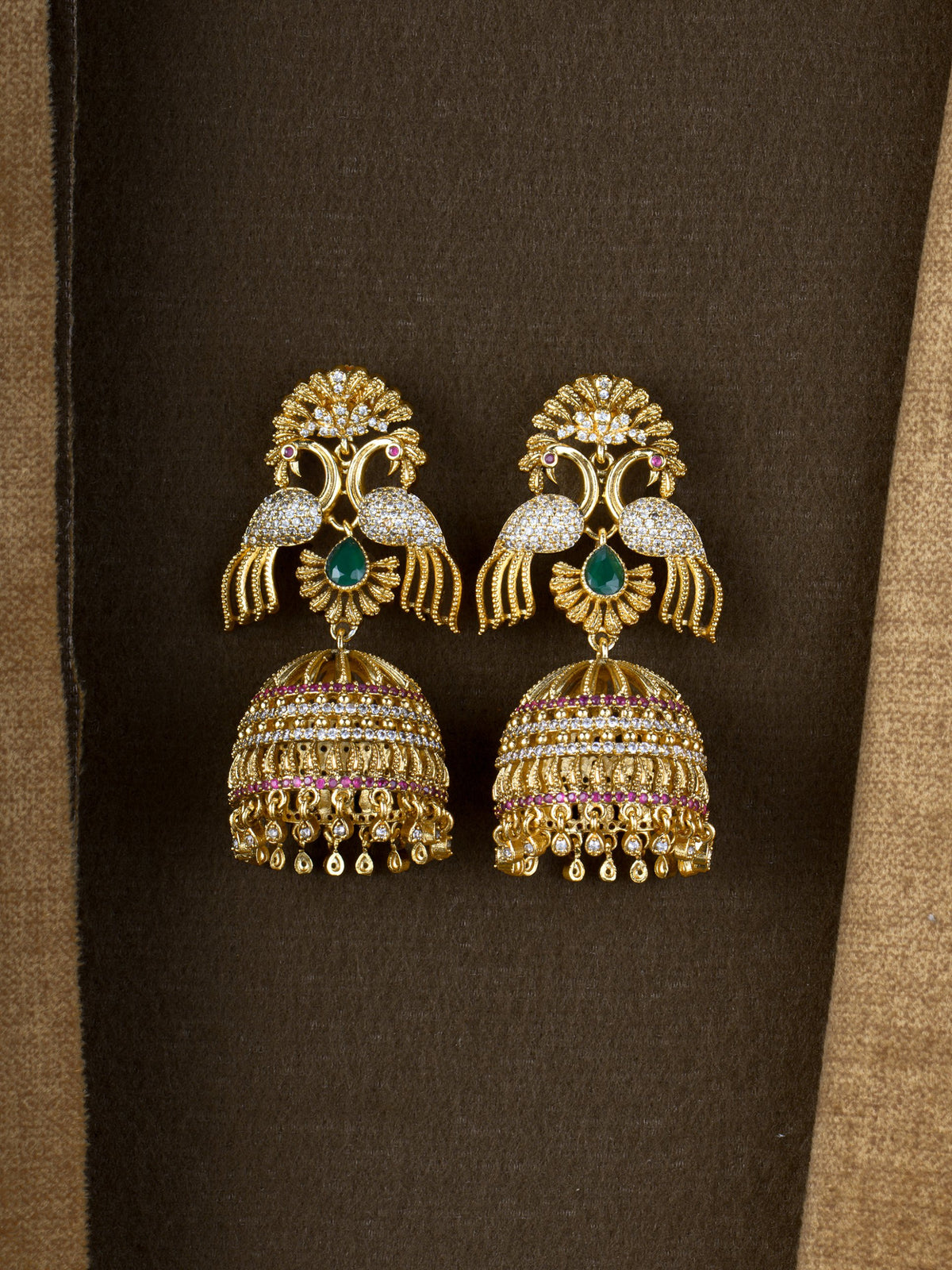 Mayura Twin Peacock Jhumkas