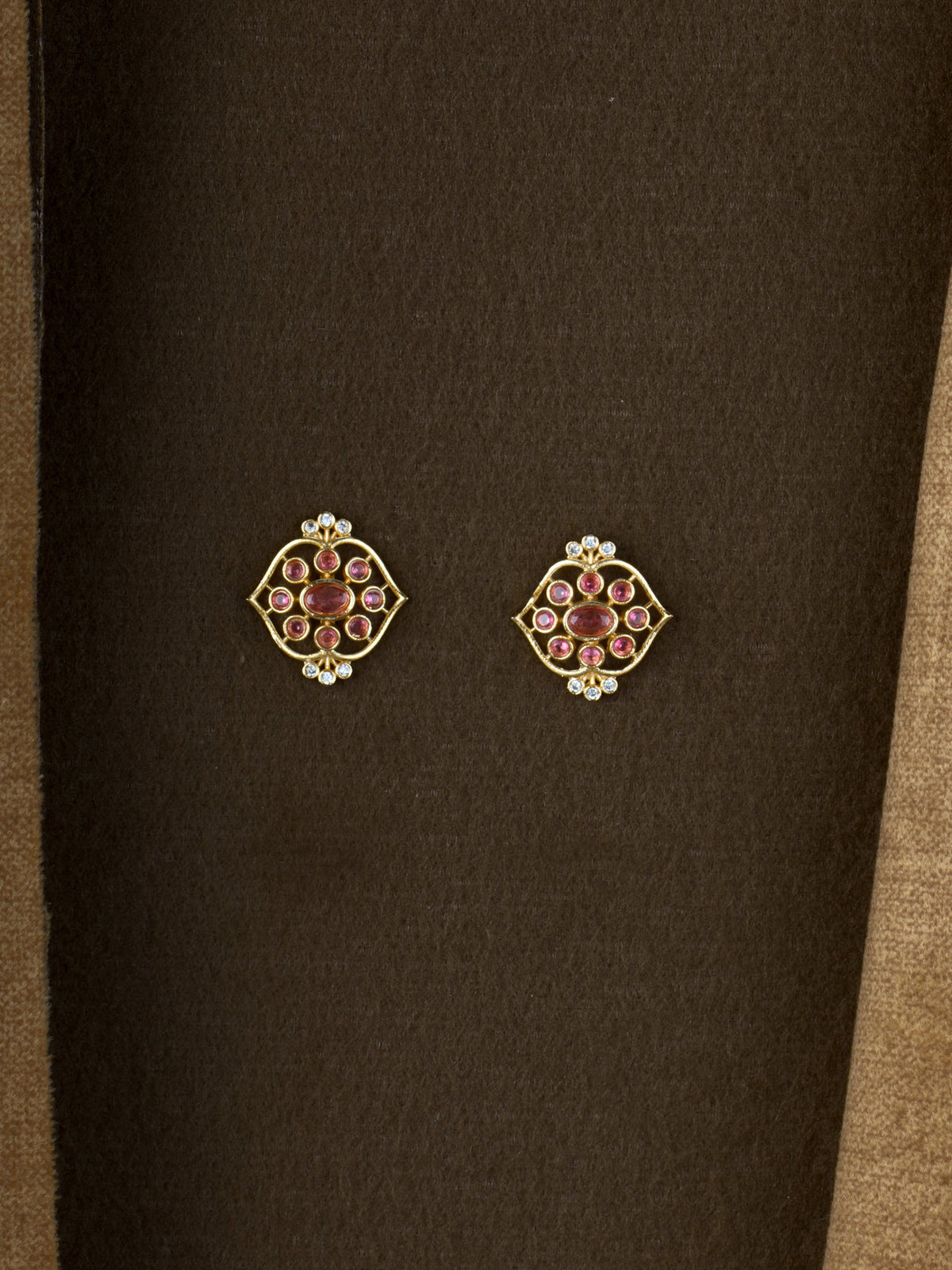 Meher Lattice Studs - Red