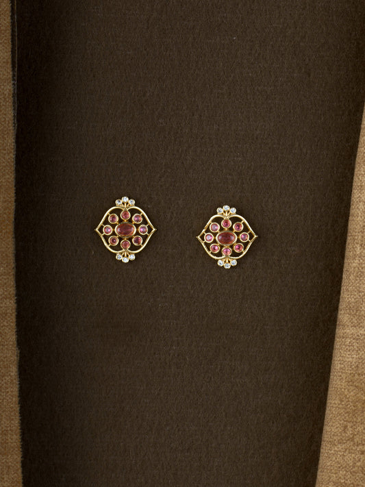 Meher Lattice Studs - Red
