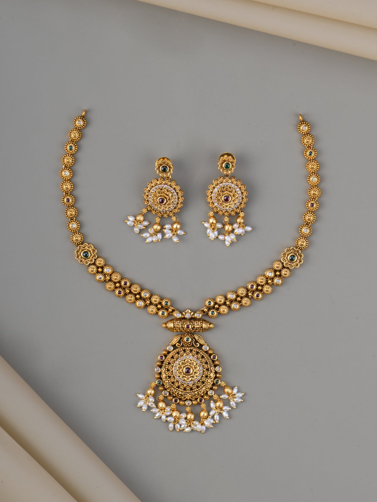 Nandini Antique Necklace Set - full set