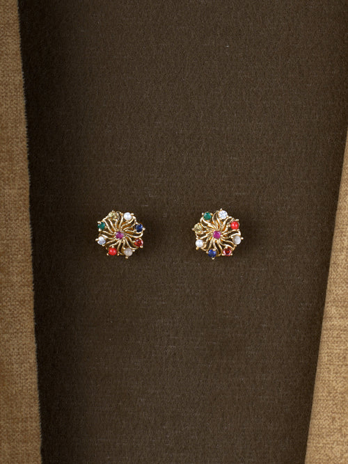 Navaratna Swirl Studs