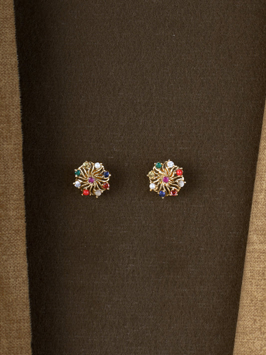 Navaratna Swirl Studs