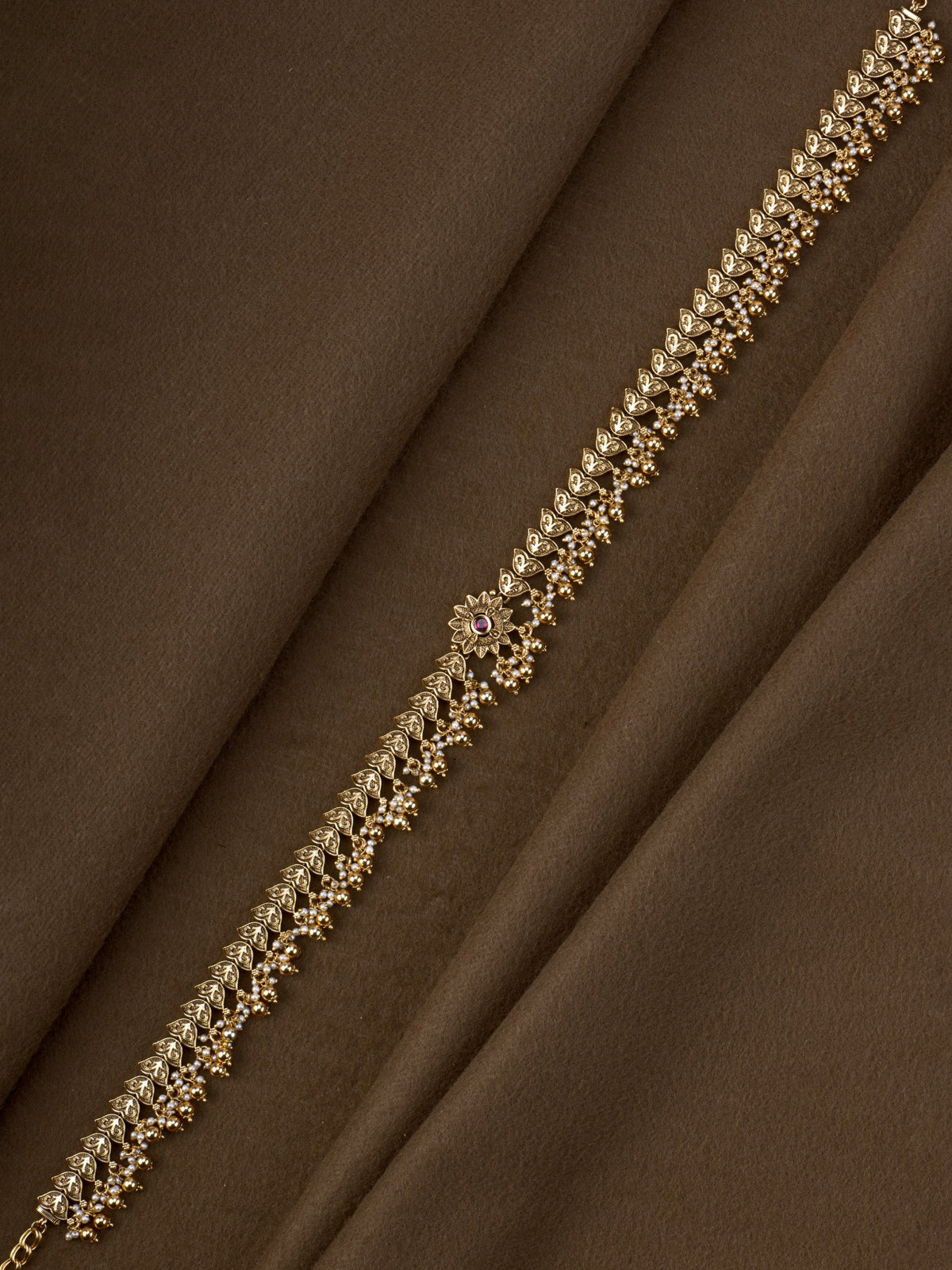 Rasala Mango Pearl Hip Belt - Red