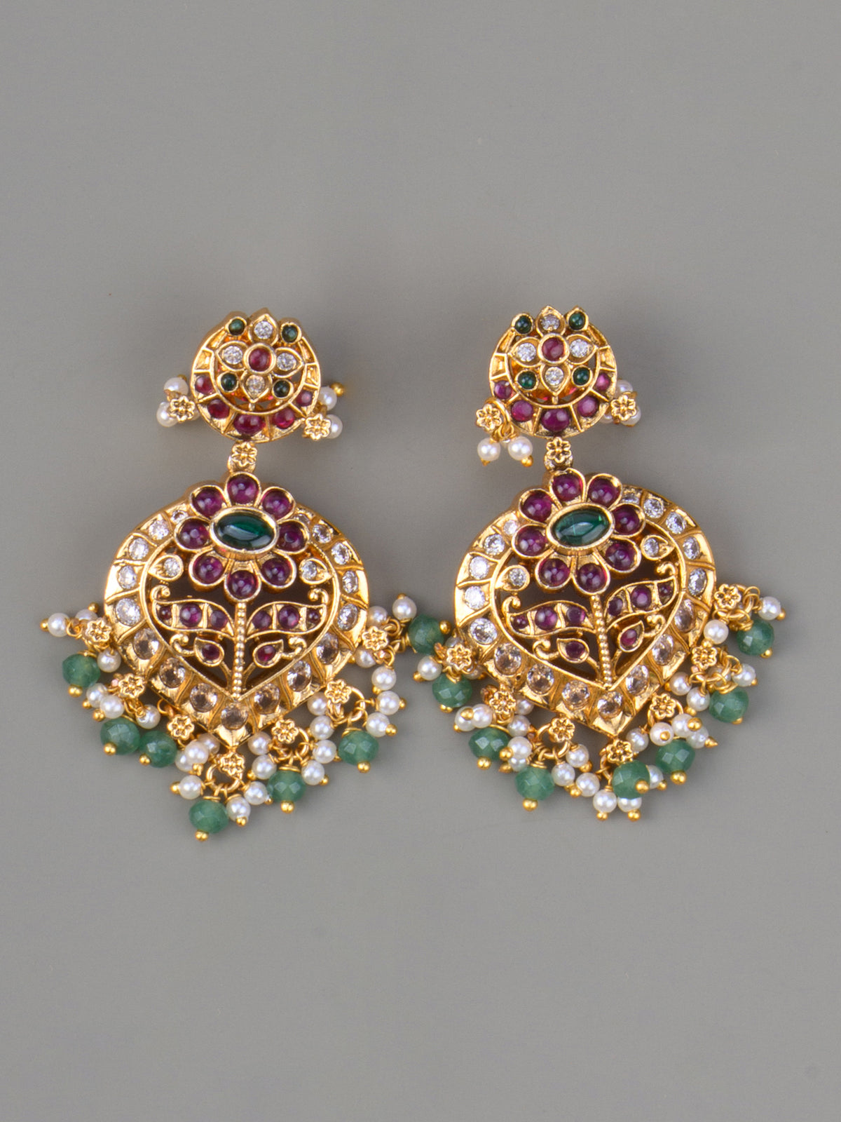 Sumangali Kempu Haaram Set - earrings